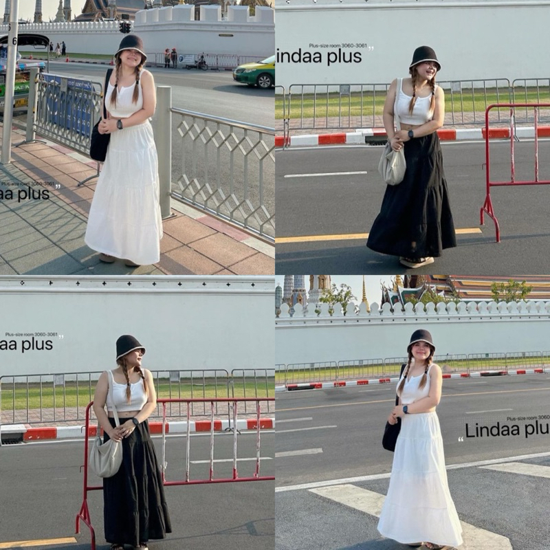 (Shopee video มีส่วนลด) พร้อมส่ง กระโปรงยาว ผ้าฝ้ายลินิน มีซับใน เอวสม๊อครอบเป็นชั้นๆ มีซับในสวยเก๋