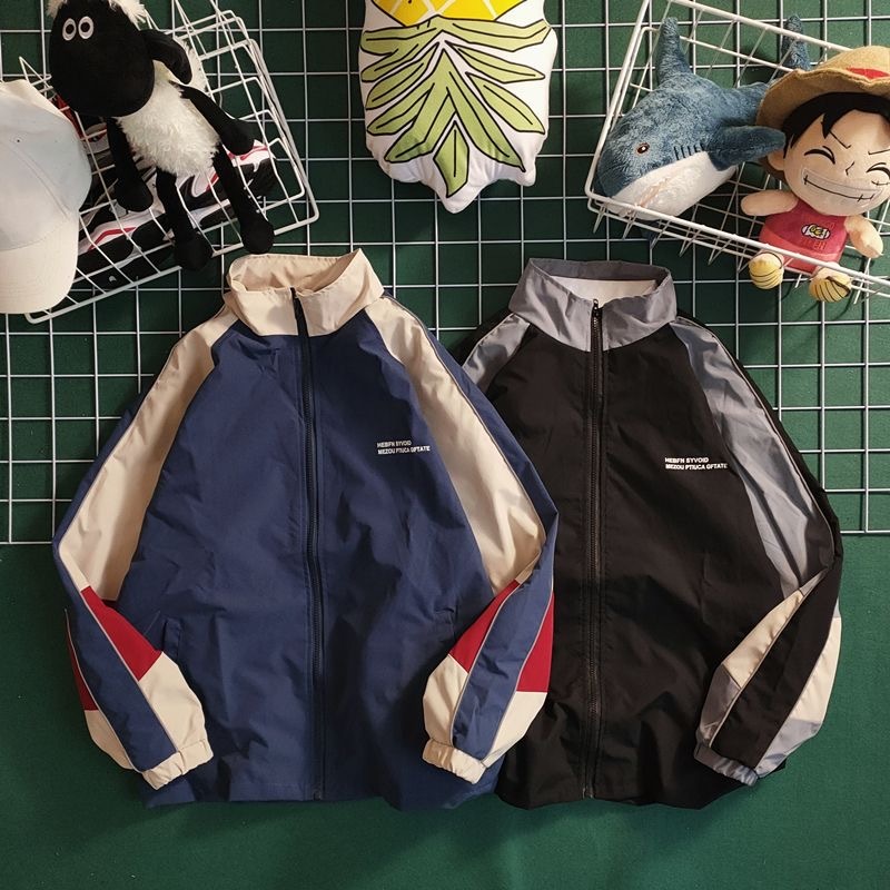 2405#เสื้อแจ็คเก็ตแฟชั่นแบบใหม่ล่าสุด ผ้าร่มทรงหลวมใส่สบาย