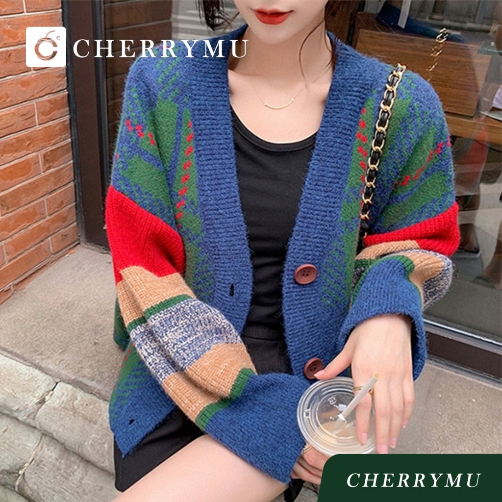 CHERRYMU รุ่น CS98 เสื้อไหมพรมแขนยาว เสื้อคาร์ดิแกน