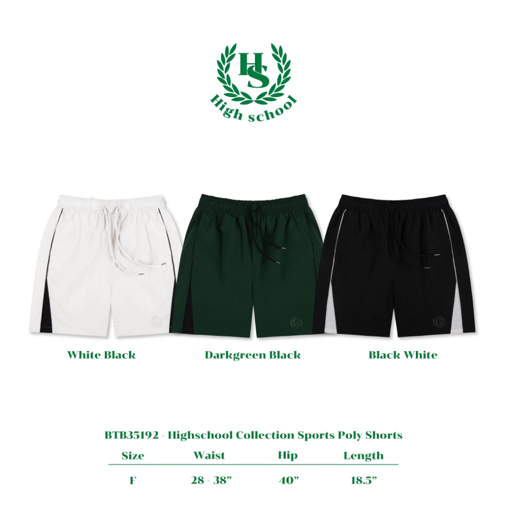 Highschool - BTB35192 กางเกงไฮสคูล Collection Sports Poly Shorts