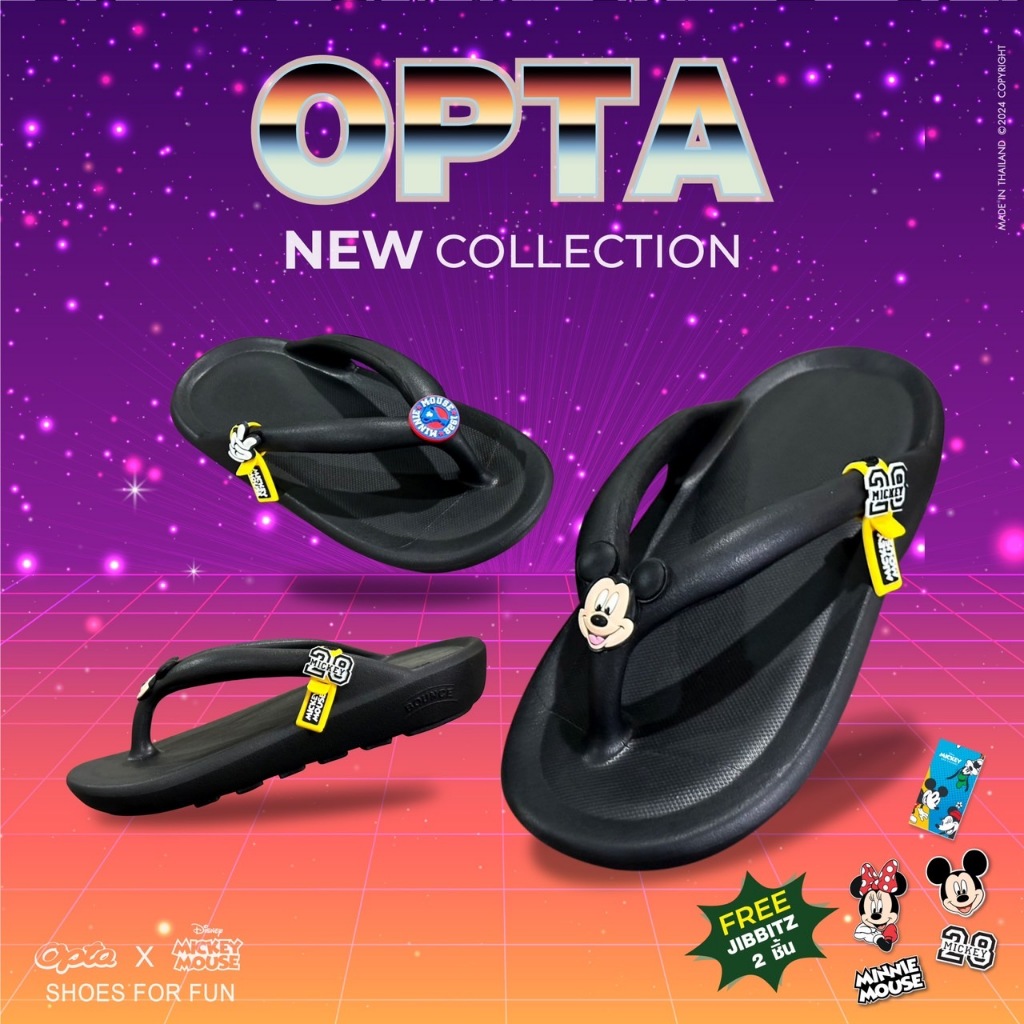 OPTA รองเท้าผู้หญิง หูคีบ สไตล์เกาหลี ในถุง งานลิขสิทธิ์มิคกี้ สุขภาพเบา นุ่ม นิ่ม ยืดหยุ่นดี มีพร้อมส่ง จัดส่งทุกวัน