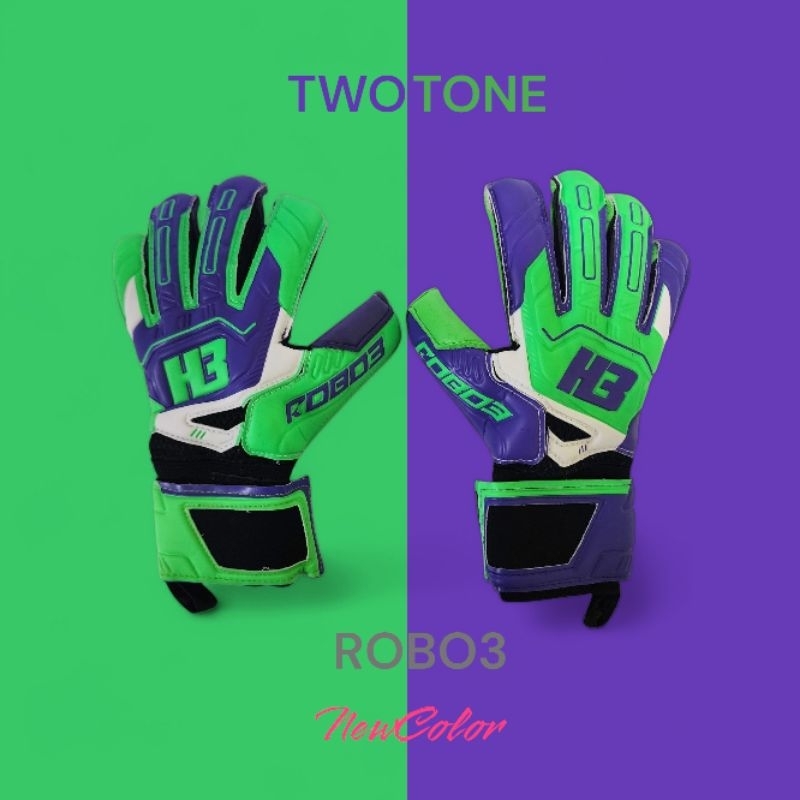 สินค้าลิขสิทธิ์[ของแท้100%]ถุงมือประตูฟุตบอลสีใหม่ H3 ROBO3 TWOTONE Color