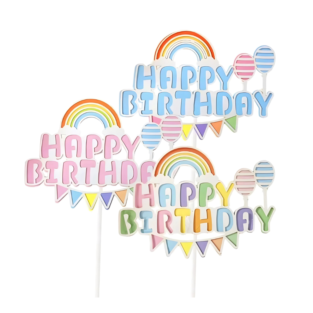 ป้าย HBD สายรุ้งปาร์ตี้