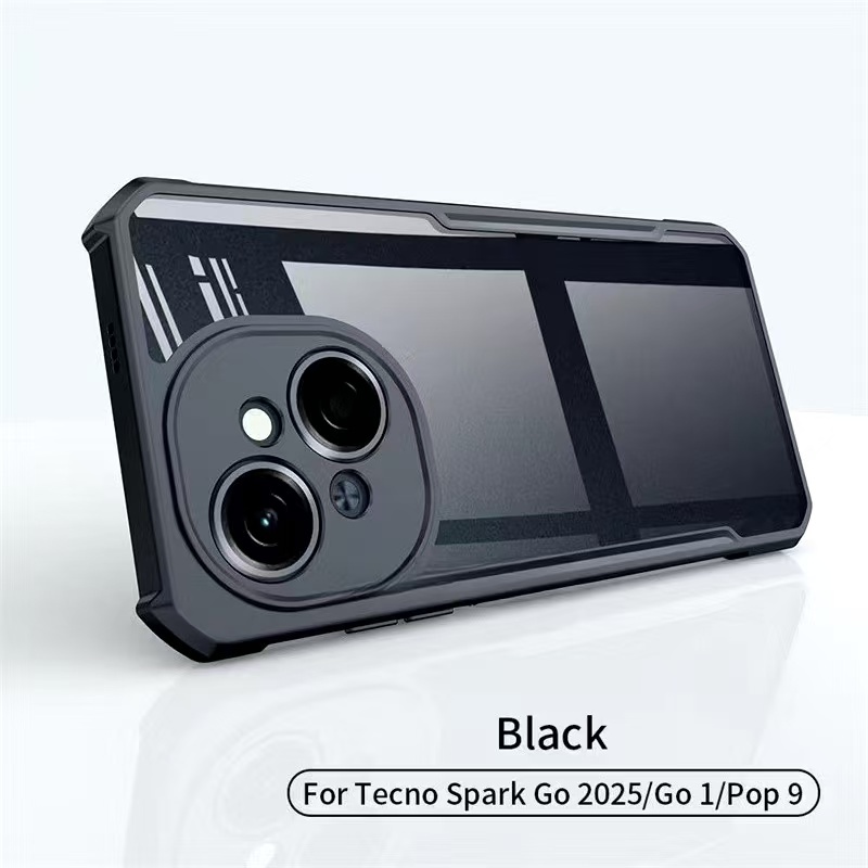 Tecno Spark Go 1S/Tecno Pop 9(พร้อมส่งในไทย)เคสกันกระแทกขอบสีหลังใสTecno Spark Go 1/Tecno POP 9ตรงรุ่น