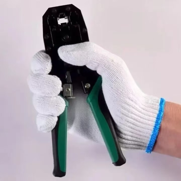 พร้อมส่ง ถุงมือผ้า ถุงมือทอผ้าฝ้าย 600g  อย่างหนา (สีขาว) 12คู่ ราคาถูก ถุงมือช่าง ถุงมือเกษตรกร