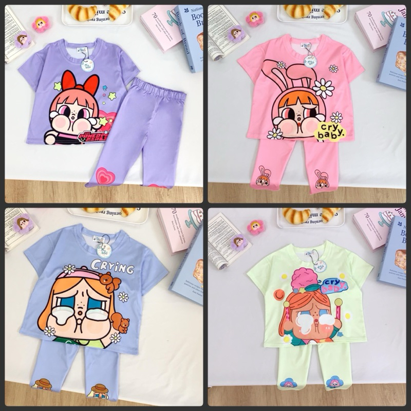 ชุดเซ็ต เสื้อ+กางเกงเลคกิ้ง ลายcry baby สำหรับเด็กผู้หญิง