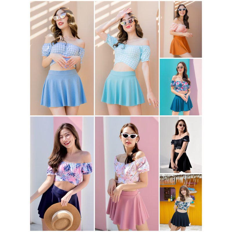 Dolly Set ชุดว่ายน้ำแขนตุ๊กตา พร้อมกระโปรงเข้าชุด