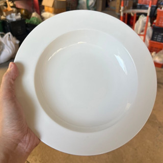 จานหลุม สปาเก็ตตี้ พาสต้า สีขาวล้วน 10.5 นิ้ว เซรามิค พอร์ซเ…