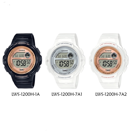 CASIO นาฬิกาข้อมือ สายเรซิ่น รุ่น LWS-1200H,LWS-1200H-1A,LWS-1200H-7A1,LWS-1200H-7A2