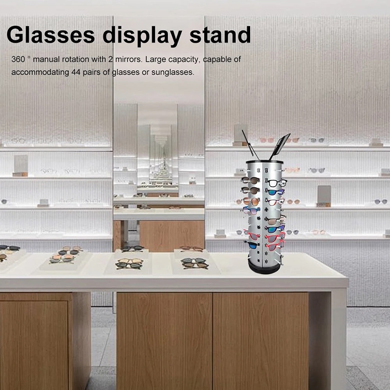 ที่หนีบแว่นกันแดดหมุนได้พร้อมแว่นกันแดดกระจกแบบหมุนได้ชั้นโชว์แว่นตา36คู่สำหรับเก็บแว่นตาแบบอิสระ - รูปที่ 5