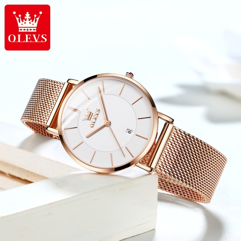OLVES นาฬิกาข้อมือควอตซ์ สายสเตนเลส กันน้ำได้ 100% สำหรับผู้หญิง