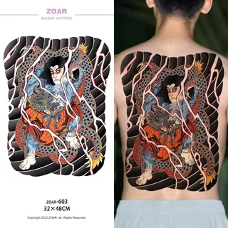 COD🔥 ⚡ส่งจากไทย⚡ZOAR L23 สติ๊กเกอร์รอยสักแบบสีสีนที่ติดเต็มหลังcolor Magic tattoo สติ๊กเกอร์แทททูเต็มหลัง เมจิกแทททู สี