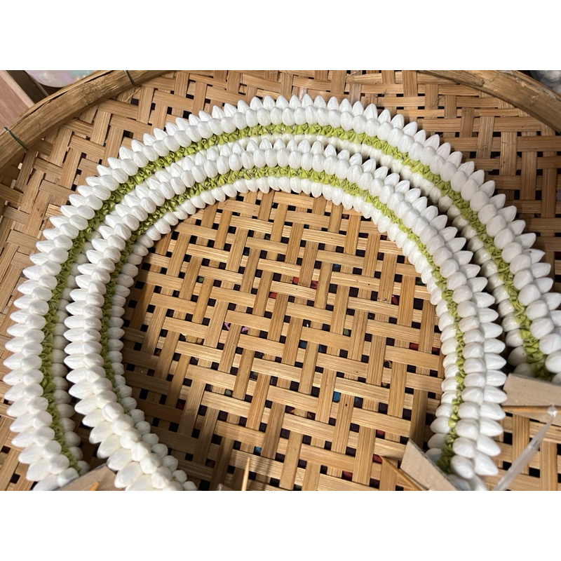 พวงมาลัยซีกมะลิทิชชู่หอมมาลัยเปล่าสวยๆ ความยาว 8“ และ 18” งานฝีมือ