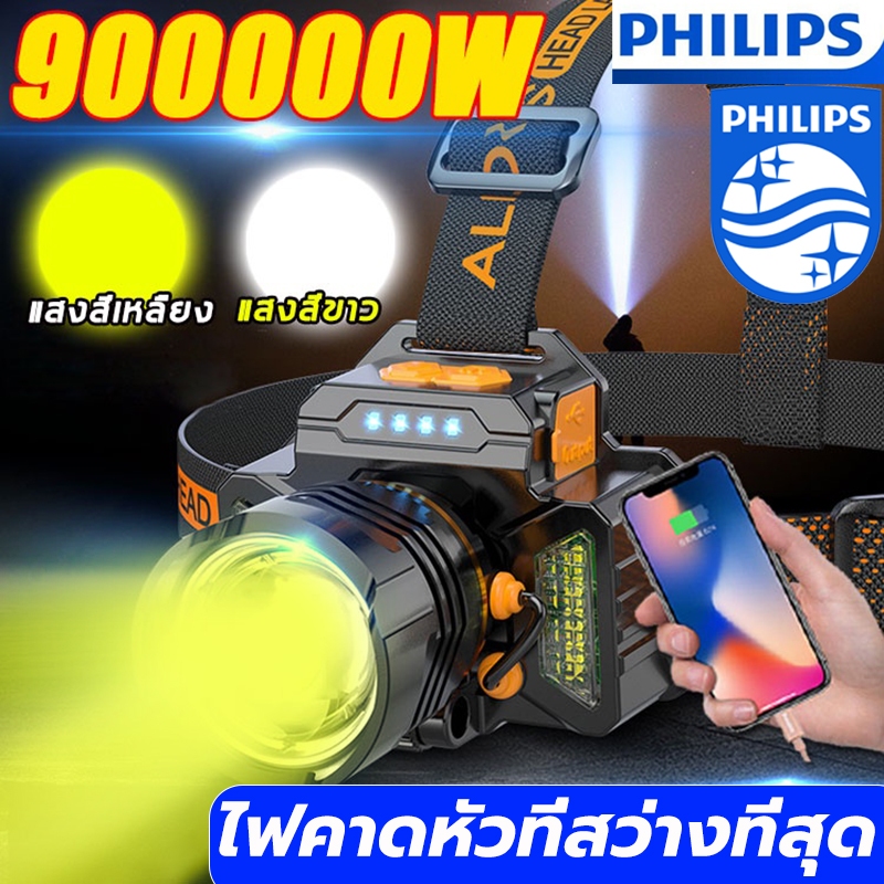 รับประกัน10ปี ไฟฉายคาดหัว แบบชาร์จไฟ มีประสิทธิภาพ สําหรับตกปลา ตั้งแคมป์ ล่าสัตว์ เดินป่า ไฟคาดหัว ไฟฉายส่องกบ ไฟส่องกบ