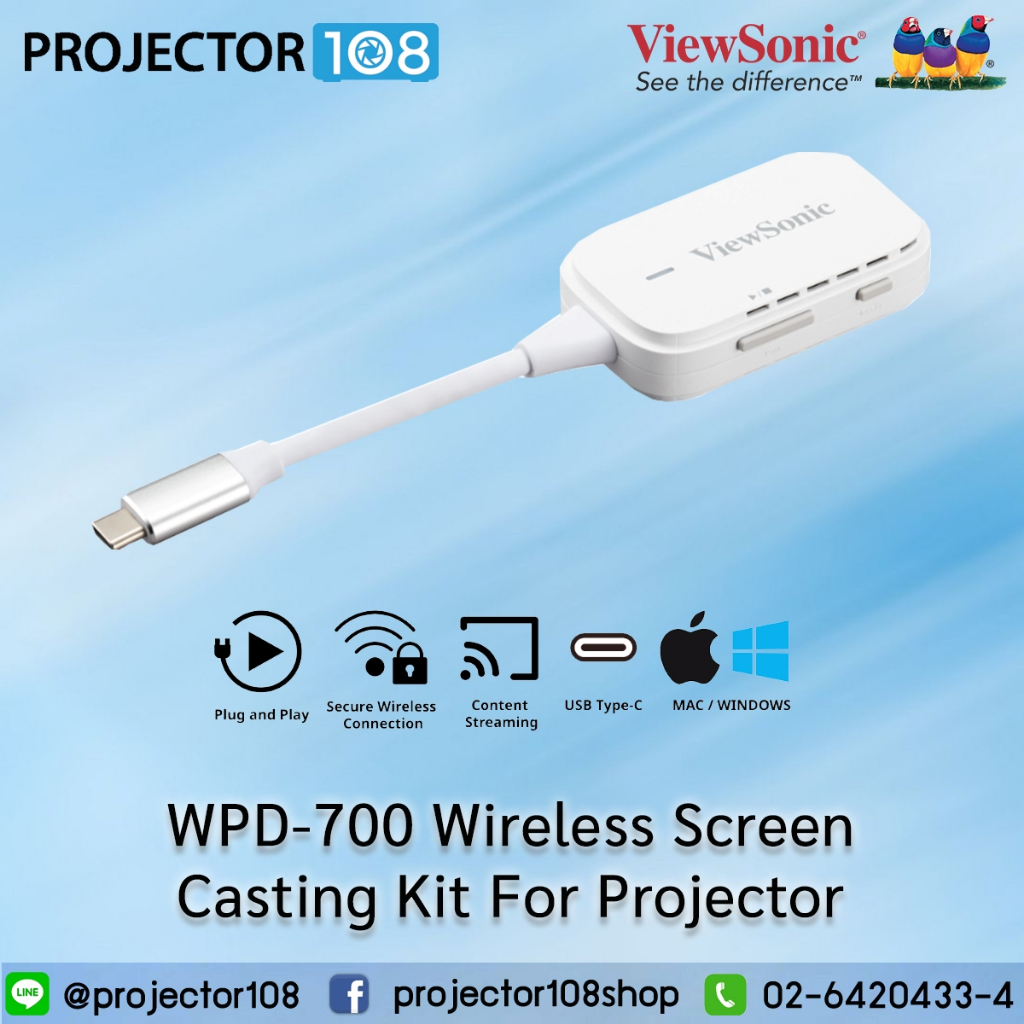 Viewsonic WPD-700 Wireless Screen Casting Kit For Projector