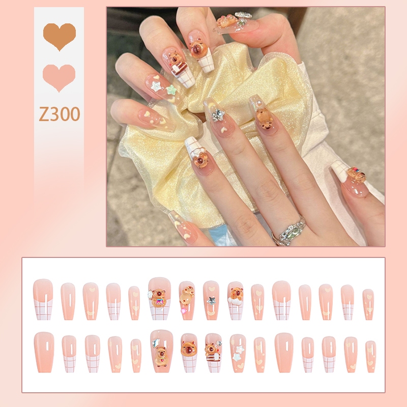 🇹🇭ร้านไทย🇹🇭【DD300】 เล็บปลอม สไตล์โมเดิร์น ใช้งานง่าย 24 ชิ้น 🔥พร้อมส่ง🔥