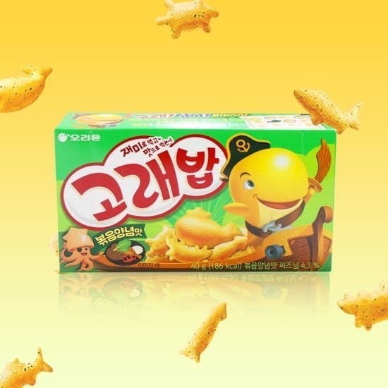 Orion Goraebab Snack ขนมปังกรอบรูปปลาวาฬ รสซอสผัดกลมกล่อม ขนมเกาหลี