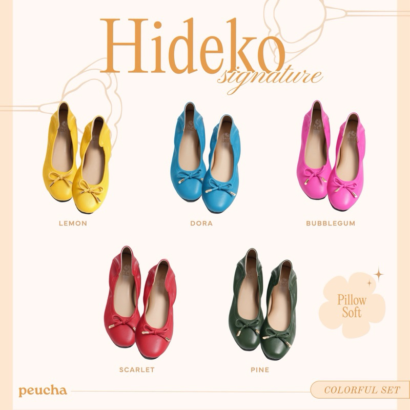 Peucha Hideko signature (size 35-45) - Colorful tone (soft ballerina flats shoes)