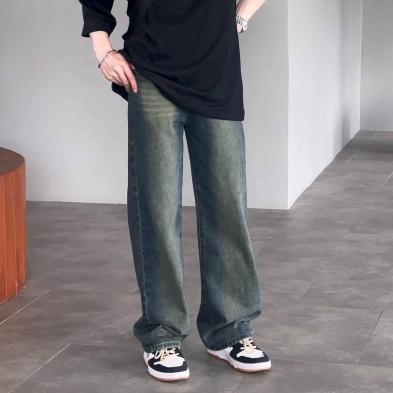 ยีนส์สนิมทรงกระบอก แต่งเฟด วินเทจแบบแก๋ๆ ผู้ชาย-ผู้หญิงใส่ได้ ขายาว 40+ Lady Jean