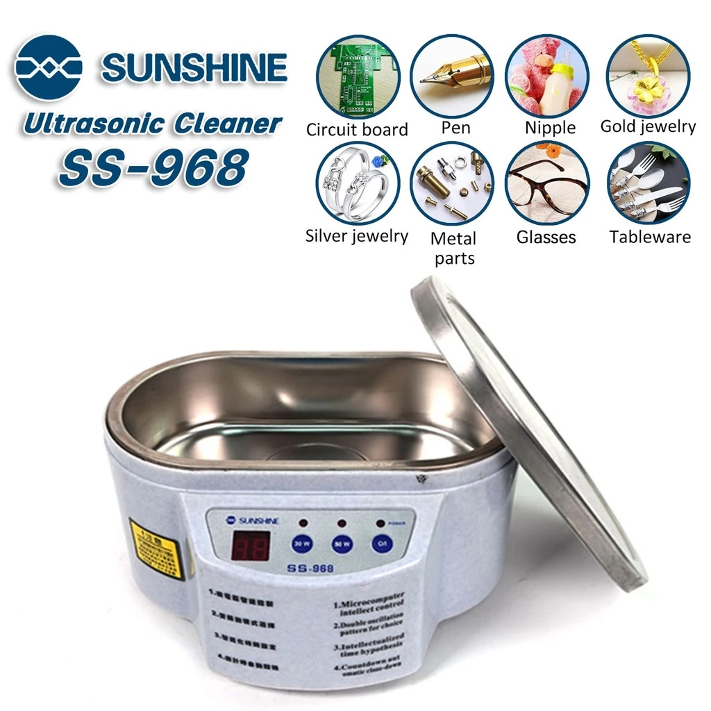 Ultrasonic Cleaner เครื่องอัลตราโซนิก เครื่องล้าง SUNSHINE SS968 600ml สำหรับทำความสะอาดเครื่องประดับ เครื่องล้างแว่น