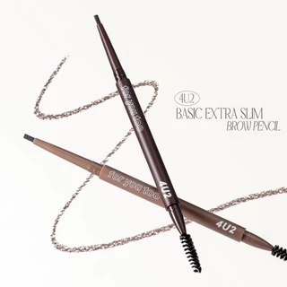 ถูก/แท้/มีไลฟ์ ดินสอเขียนคิ้ว 4U2 Basic Brow Pencil เขียนคิ้ว หัวตัดทรงสามเหลี่ยม หัวเรียวเล็ก กันน้ำ