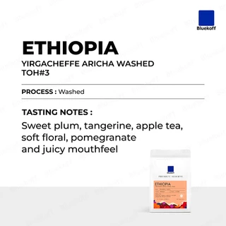 Bluekoff เมล็ดกาแฟ Ethiopia Yirgacheffe Aricha Washed TOH#3 Arabica 100% (1 ถุง บรรจุ 250 กรัม)