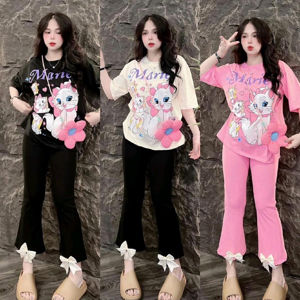 184 ชุด2ชิ้น เสื้อ+ขาม้าแมว