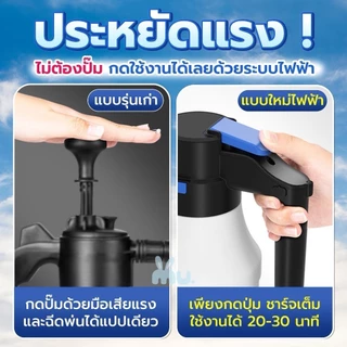 เครื่องพ่นโฟมไฟฟ้า 1.5 ลิตร ถังฉีดโฟมล้างรเครื่องฉีดโฟมล้างรถ แบตเตอรี่ลิเธียมทนทานต่อล้างรถ บัวรดน้ำแรงดันอากาศ