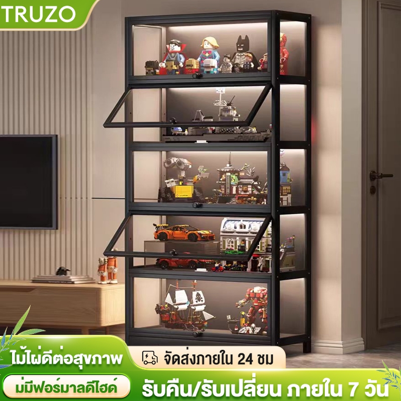 TRUZO ตู้โชว์อะคริลิค ตู้หนังสือ ตู้โชว์ที่มีบานประตูใส ตู้กระจก ตู้โชว์โมเดล กล่องโชว์โมเดลรถฝาหน้าเปิดได้ มีหลายข