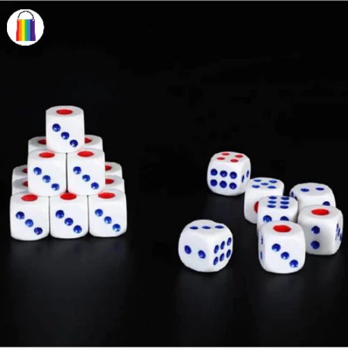 【100 ชิ้น】ลูกเต๋า ลูกเต๋าสีขาว ลูกเต๋าเล่นเกมส์กระดาน ลูกเต๋า🇹🇭ไซส์ใหญ่พิเศษ ขนาด 14 พลาสติกPVCอย่างดี - รูปที่ 5