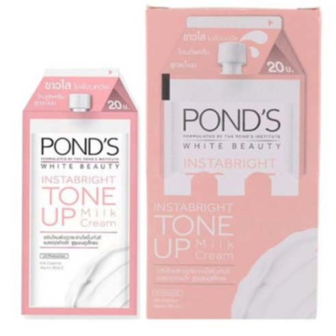 (ยกกล่อง/6ซอง) Pond's Instabright Tone Up Milk Cream 7g.พอนด์ส อินสตาไบรท์ โทนอัพ มิลค์ครีม