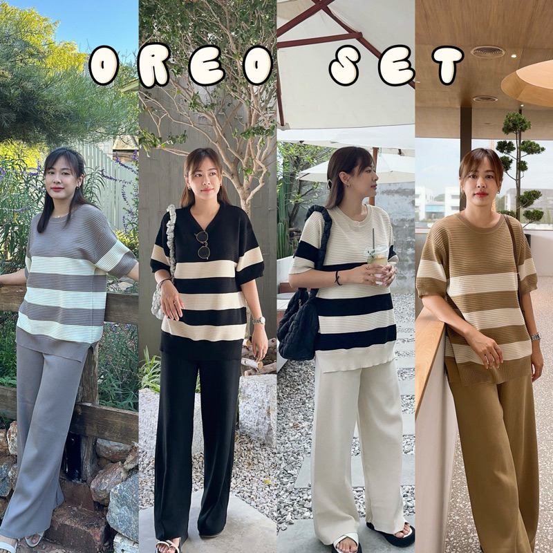 ☕️𝗢𝗥𝗘𝗢 𝗦𝗘𝗧 ชุดเซทผ้าKnit งานคุณภาพ ผ้าดีทรงสวย แยกแมทช์ได้ ใส่ได้หลายโอกาส