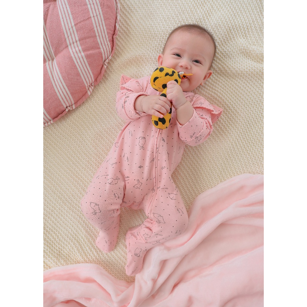 Zuper Mom (0 - 24 เดือน)ชุดหมีเด็กอ่อน ซิป รุ่น 2 WAY ZIPPER บอดี้สูทเด็กอ่อน ชุดเด็กแรกเกิด บอดี้สูทเปิดเท้า no.9047