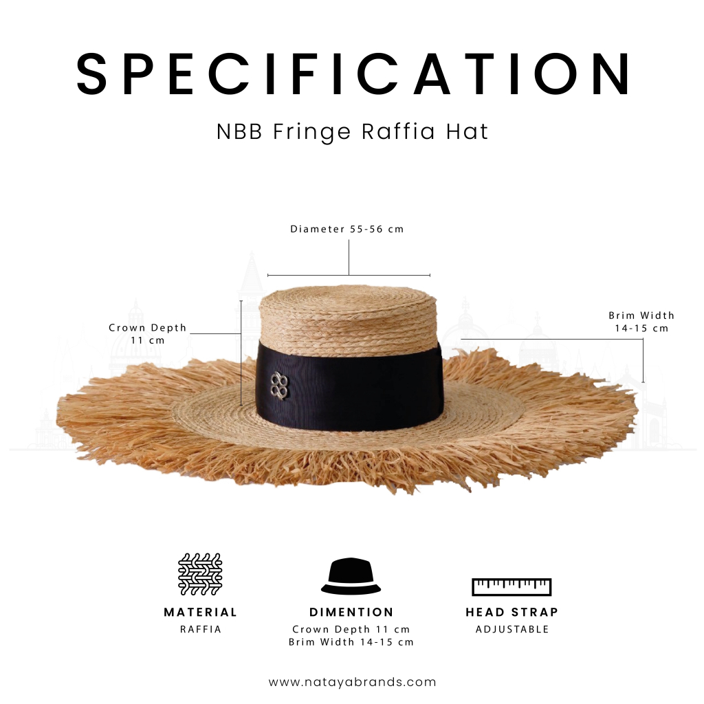 NBB Fringe Raffia Hat