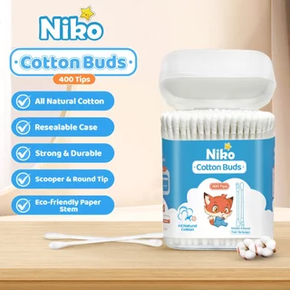Niko สำลีก้านกระดาษ สำหรับแคะหู หัวเล็ก 200 ก้าน คอตตอนบัตแคะหู
