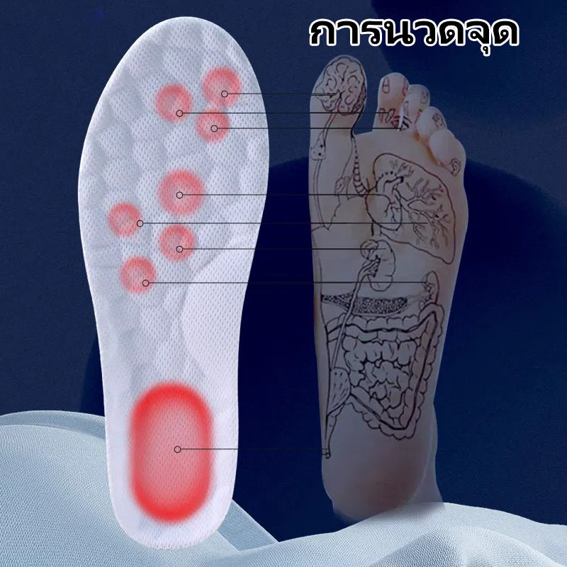 1 คู่ความยืดหยุ่นสูง Latex Sport Insoles แผ่นรองเท้านุ่ม Arch สนับสนุน Orthotic Insoles Breathable ระงับกลิ่นกาย