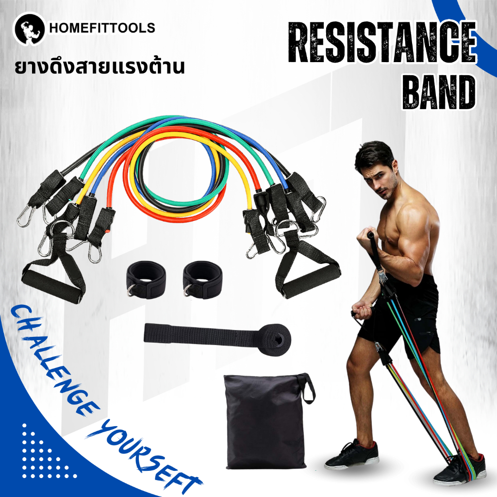 ยางยืดออกกำลังกาย ยางดึงออกกำลังกาย สายแรงต้าน Resistance Band -Homefittools