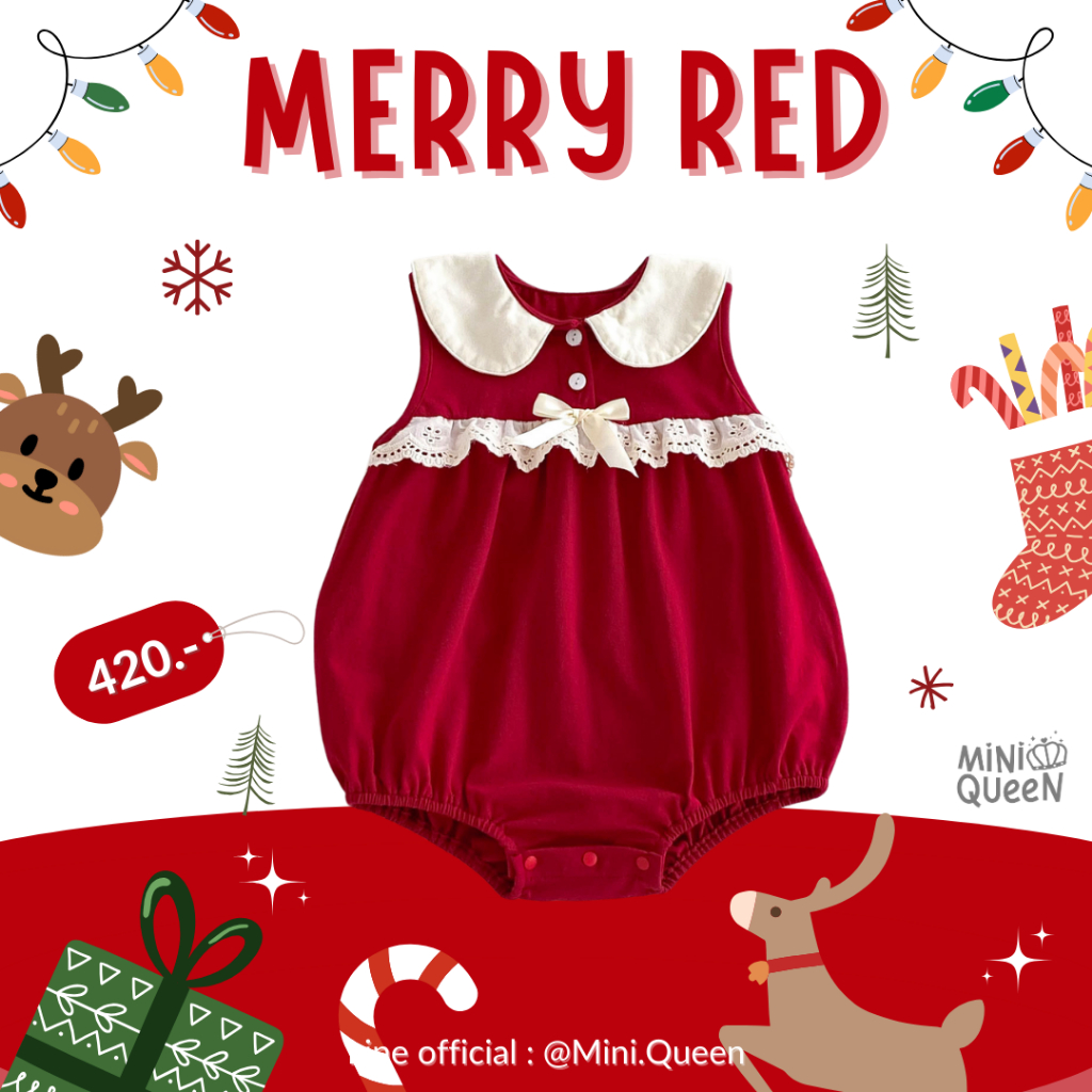 ชุดบอดี้สูทเด็กอ่อน MiniQueen รุ่น Merry Red (BDS00165)