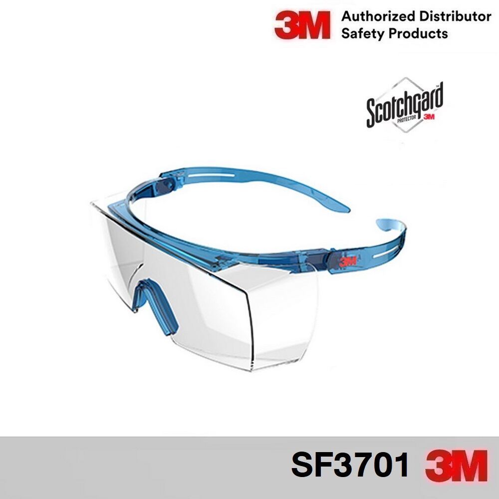 3M SF3701 แว่นตานิรภัย SecureFit 3700 Series, SF3701ASGAF-BLU, Alternate Fit, Blue, Scotchgard Anti-