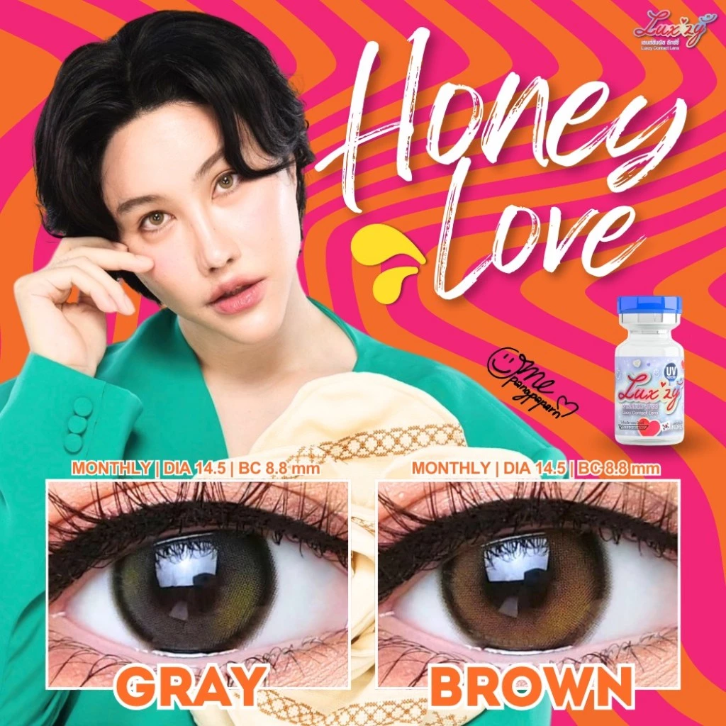 🔥คอนแทคเลนส์✨ขนาดกลาง✨ Honey Love (Luxzylens)