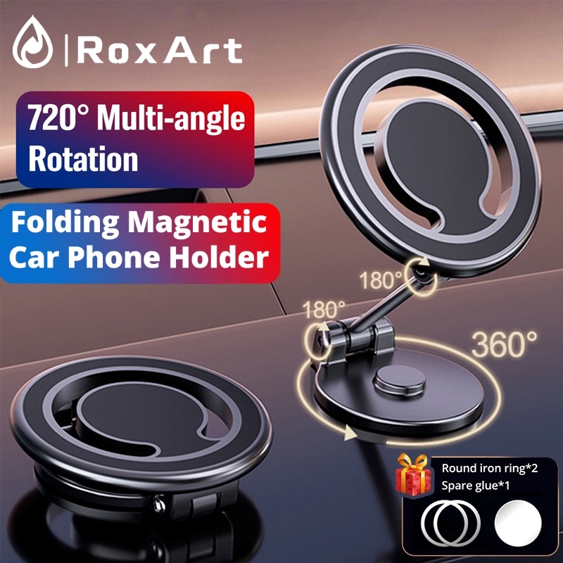 Roxart Magnetic Car Holder ที่วางโทรศัพท์ในรถยนต์ วัสดุโลหะผสมอลูมิเนียมการบิน สามารถหมุนได้ 1080° พ