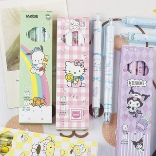 4 ชิ้น กล่องบรรจุปากกาเจล Kawaii การ์ตูน ปากกาแห้งเร็วโรงเรียนเครื่องเขียนอุปกรณ์ 4MM
