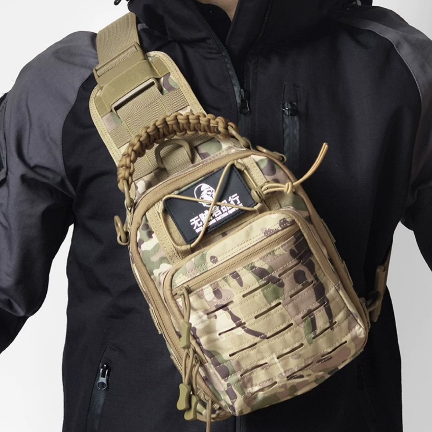 Tactical Bag กระเป๋าคาดอก กระเป๋าสะพายข้าง ช่องเก็บของเยอะ กันรอยขีดข่วน กันละอองน้ำ น้ำหนักเบา ใส่เดินทางไกล