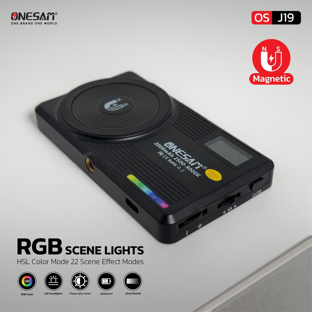 ไฟเสริมแบบพกพา ONESAM รุ่น OS-J19 RGB SCENE LIGHTS ของแท้ 100% รับประกัน 1 ปี