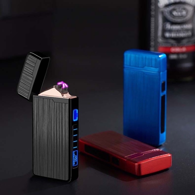ไฟฟ้าUSB  ไฟฟ้าพลาสม่า อุปกรณ์จุดไฟ เกรดพรีเมียม หน้าจอสัมผัส LED จุดไฟติดแม้มีลม พร้องกล่องหรูหราไฮโซ