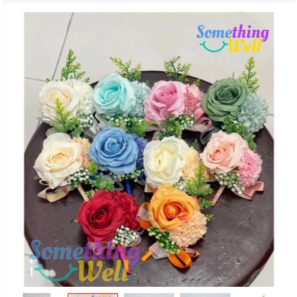 เข็มกลัดติดหน้าอก เข็มกลัดดอกไม้ หลากหลายสีสัน ใช้สำหรับงานแต่งงาน งานเกษียณ หรืองานมงคลต่างๆ