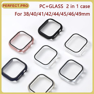 กรณีนาฬิกา PC เหมาะสำหรับ i-Watch11 10/9/8/7/6/5/4/SE PC + แก้วกรณี 38 มม./41 มม./42 มม./44 มม./45 มม./46 มม./49 มม.