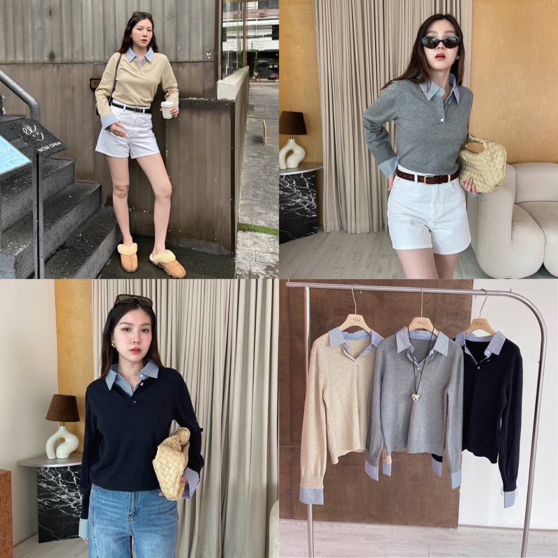 (พรีเฉพาะสีกรม ส่งไม่เกินวันที่ 4) Simplestyle.byd Begal Knit เสื้อกันหนาว เสื้อเเขนยาว เสื้อไหมพรม