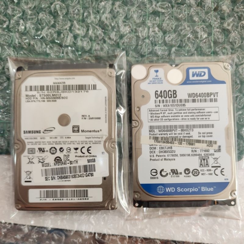 Harddisk Notebook SS ขนาด 500GB (สินค้ามือสอง)