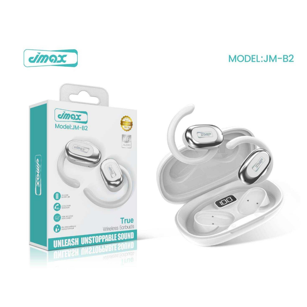 JMAX JM-B2 หูฟังบลูทูธไร้สายขนาดเล็ก JMAX หูฟัง Bluetooth 5.4 สำหรับอุปกรณ์บลูทูธโทรศัพท์มือถือ/ แล็